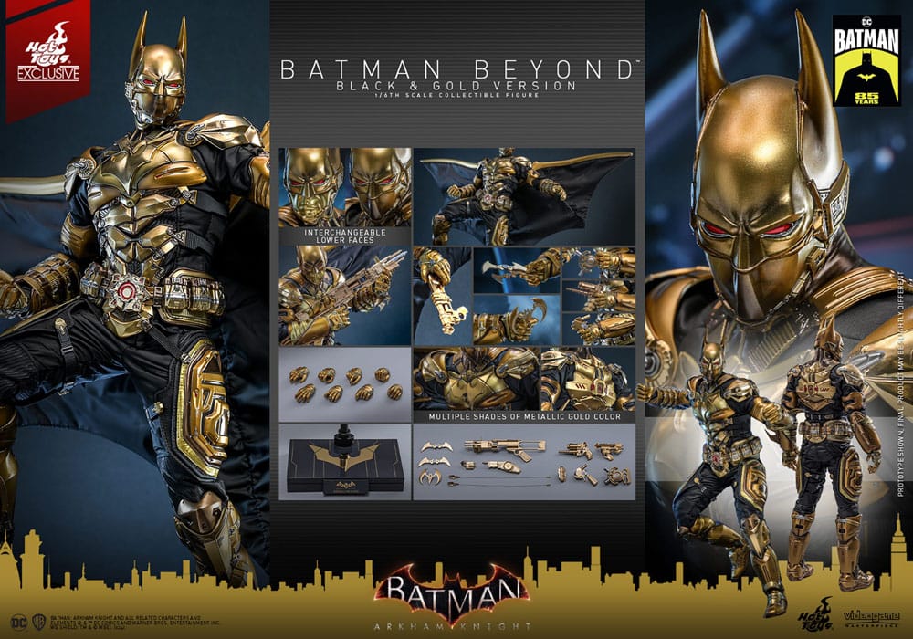 Batman: Arkham Knight Videogame Masterpiece Action Figur 1/6 Batman Beyond (Svart & Guld Version) 32 cm Hot Toys