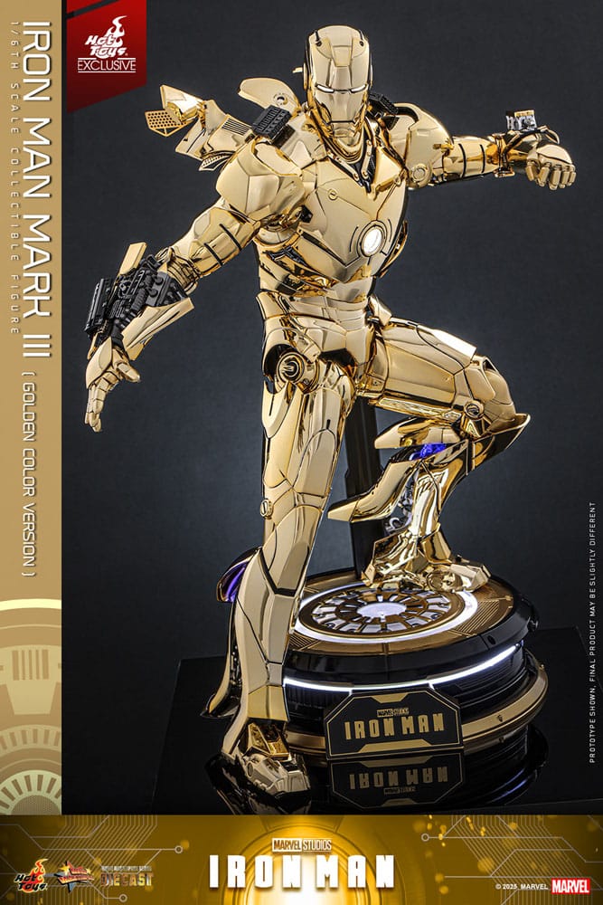 Iron Man Movie Masterpiece Diecast Action Figur 1/6 Mark III (Guldversion) Hot Toys