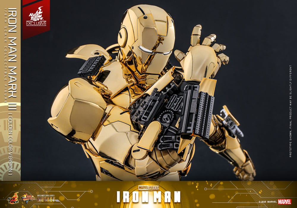 Iron Man Movie Masterpiece Diecast Action Figur 1/6 Mark III (Guldversion) Hot Toys