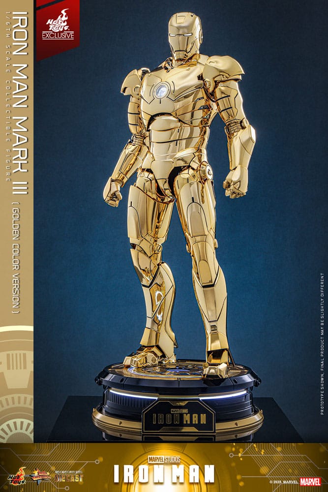 Iron Man Movie Masterpiece Diecast Action Figur 1/6 Mark III (Guldversion) Hot Toys