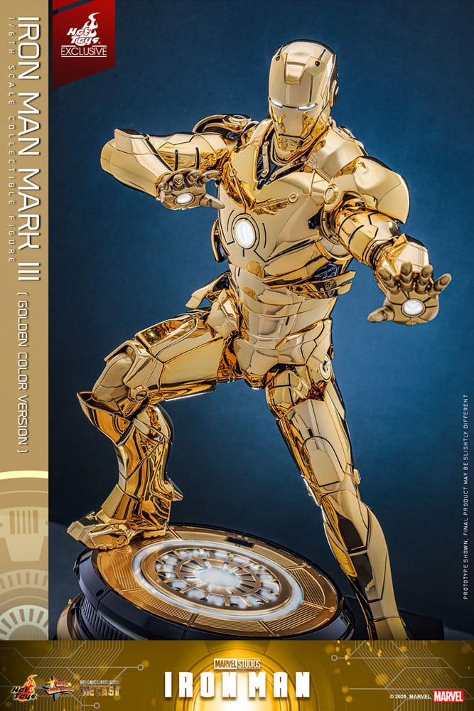 Iron Man Movie Masterpiece Diecast Action Figur 1/6 Mark III (Guldversion) Hot Toys