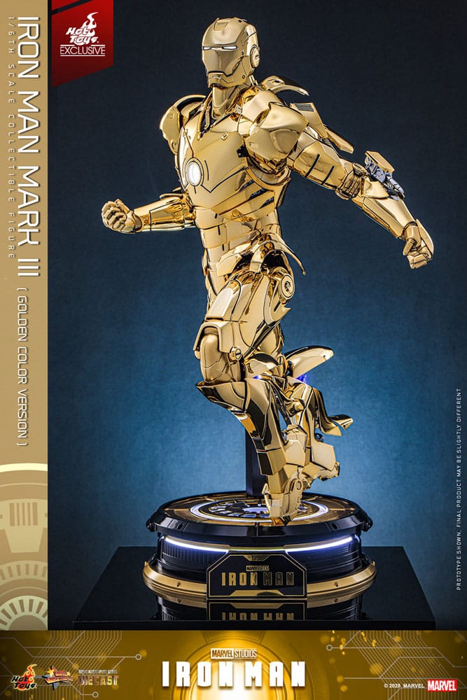 Iron Man Movie Masterpiece Diecast Action Figur 1/6 Mark III (Guldversion) Hot Toys