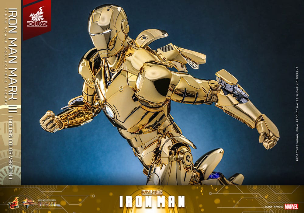 Iron Man Movie Masterpiece Diecast Action Figur 1/6 Mark III (Guldversion) Hot Toys