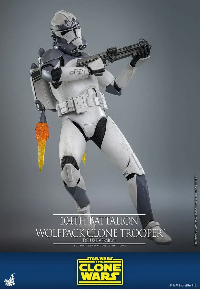 Star Wars The Clone Wars Action Figur 1/6 104th Battalion Wolfpack Clone Trooper Deluxe Version 30 cm Hot Toys