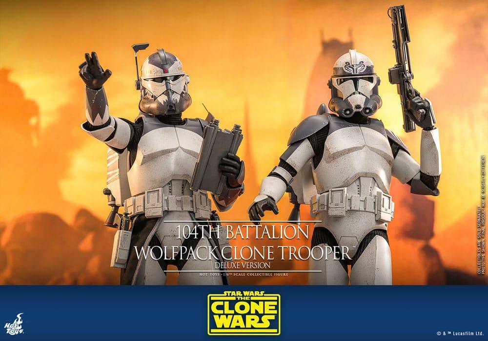 Star Wars The Clone Wars Action Figur 1/6 104th Battalion Wolfpack Clone Trooper Deluxe Version 30 cm Hot Toys