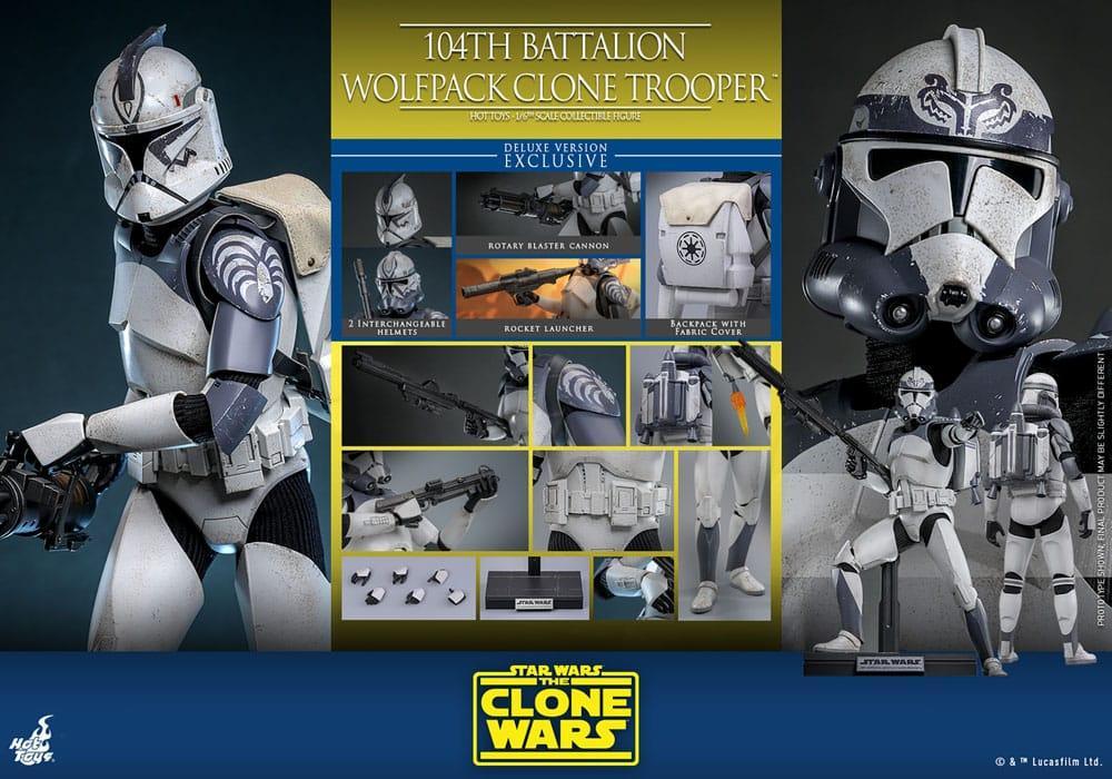 Star Wars The Clone Wars Action Figur 1/6 104th Battalion Wolfpack Clone Trooper Deluxe Version 30 cm Hot Toys