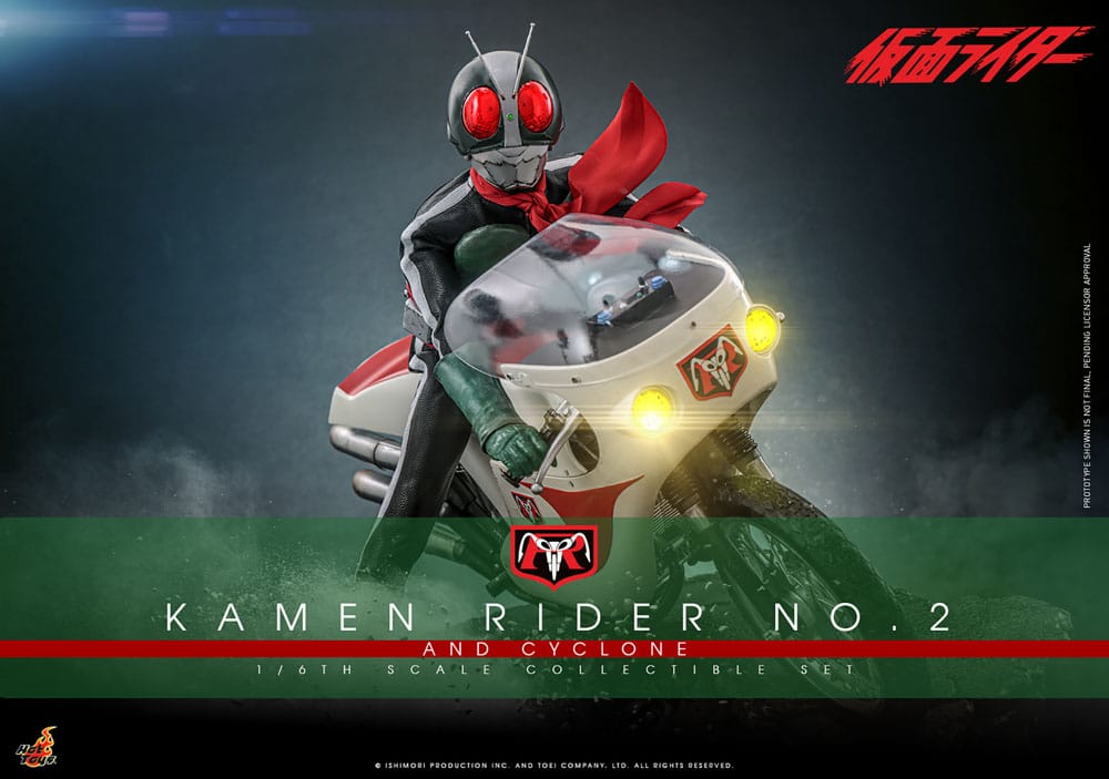 Kamen Rider 1/6 Kamen Rider No. 2 och Cyclone 30 cm Hot Toys