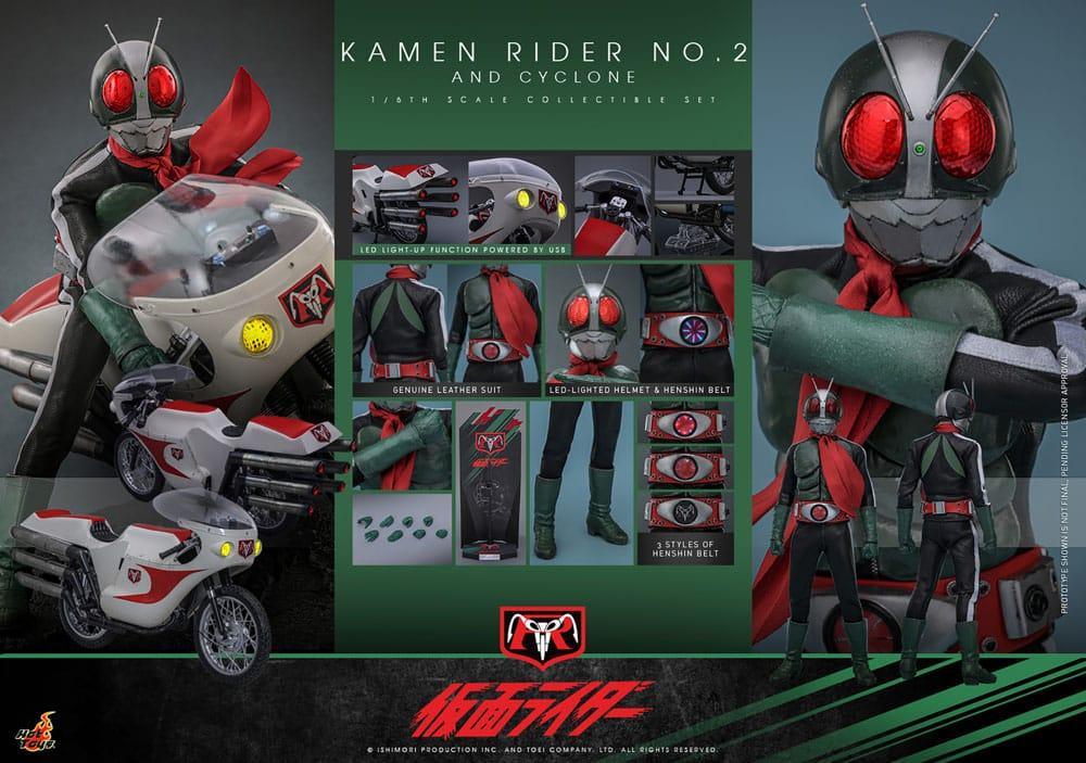 Kamen Rider 1/6 Kamen Rider No. 2 och Cyclone 30 cm Hot Toys