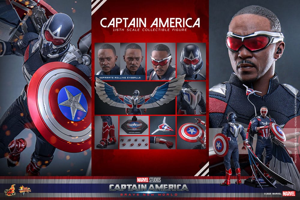 Captain America: Brave New World Movie Masterpiece Action Figur 1/6 Captain America 30 cm Hot Toys