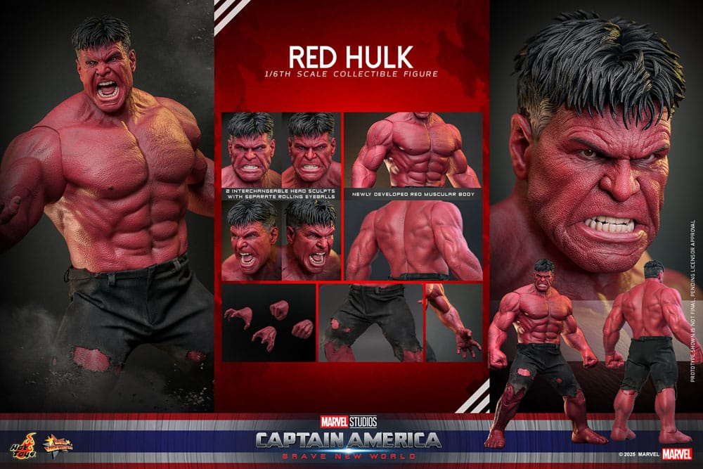 Captain America: Brave New World Movie Masterpiece Action Figur 1/6 Red Hulk 47 cm Hot Toys