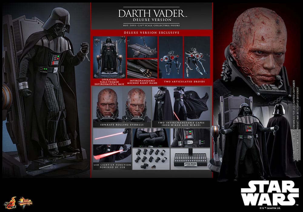 Star Wars: Episode III - Revenge of the Sith Movie Masterpiece Action Figur 1/6 Darth Vader (Deluxe Version) 35 cm Hot Toys