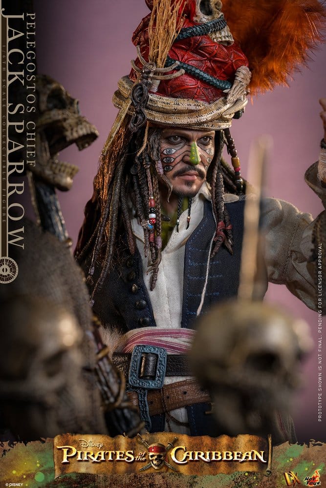 Pirates of the Caribbean: Dead Man's Chest Action DX Figur 1/6 Pelegostos Hövding Jack Sparrow 30 cm