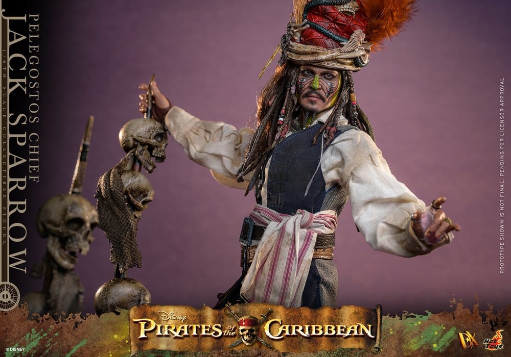 Pirates of the Caribbean: Dead Man's Chest Action DX Figur 1/6 Pelegostos Hövding Jack Sparrow 30 cm