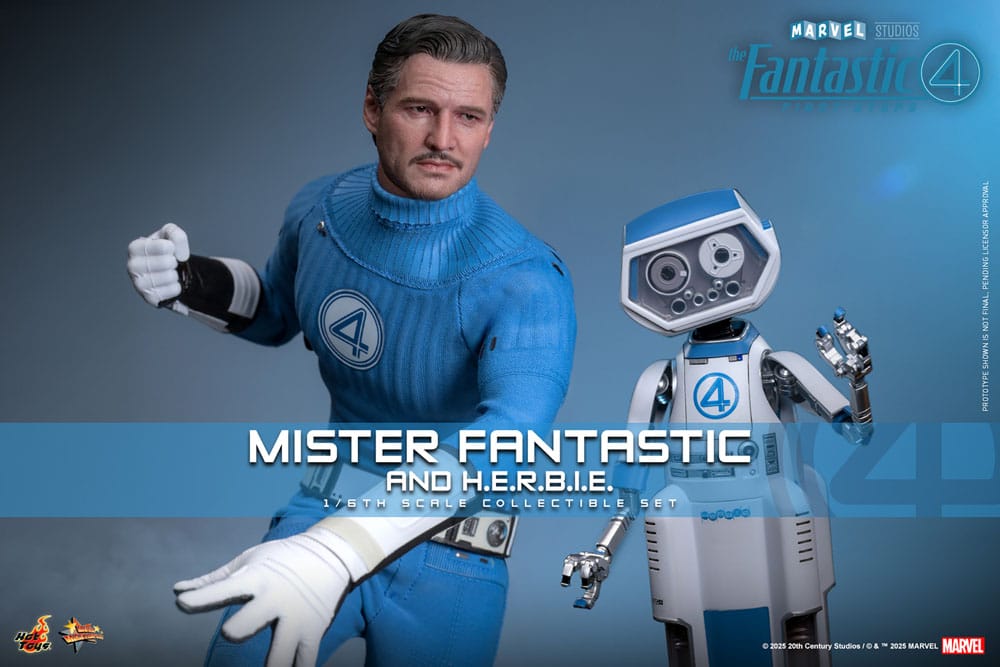 The Fantastic Four: First Steps Movie Masterpiece Action Figur 2-Pack 1/6 Mister Fantastic & H.E.R.B.I.E. 30 cm Hot Toys