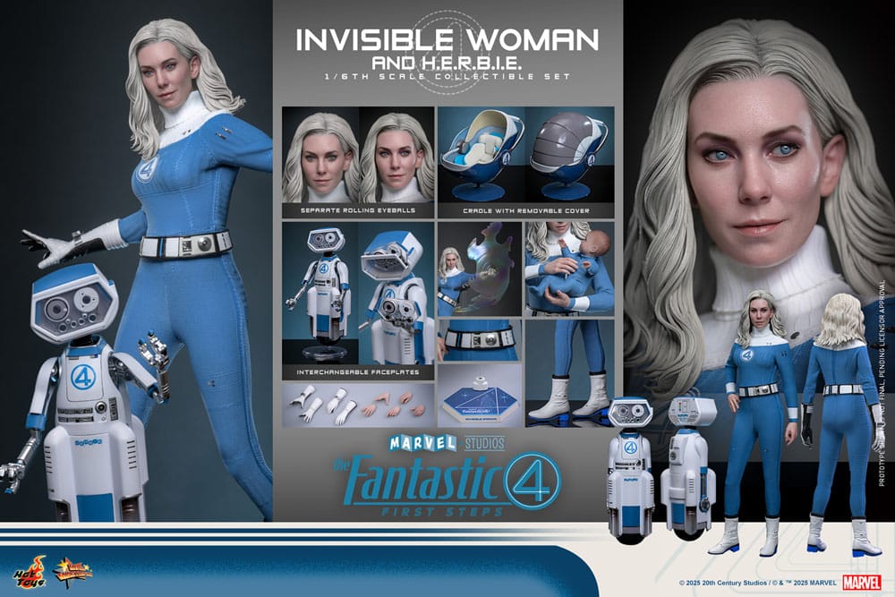 The Fantastic Four: First Steps Movie Masterpiece Action Figur 2-Pack 1/6 Invisible Woman & H.E.R.B.I.E. 28 cm Hot Toys