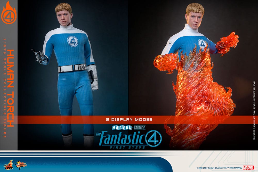The Fantastic Four: First Steps Movie Masterpiece Action Figur 1/6 Human Torch 30 cm Hot Toys