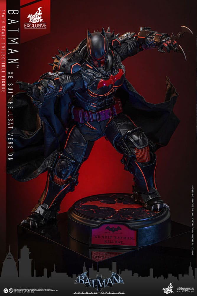 Batman Arkham Origins Videospel Mästare Action Figur 1/6 XE Dräkt Hellbat Version Hot Toys Exklusiv 33 cm Hot Toys
