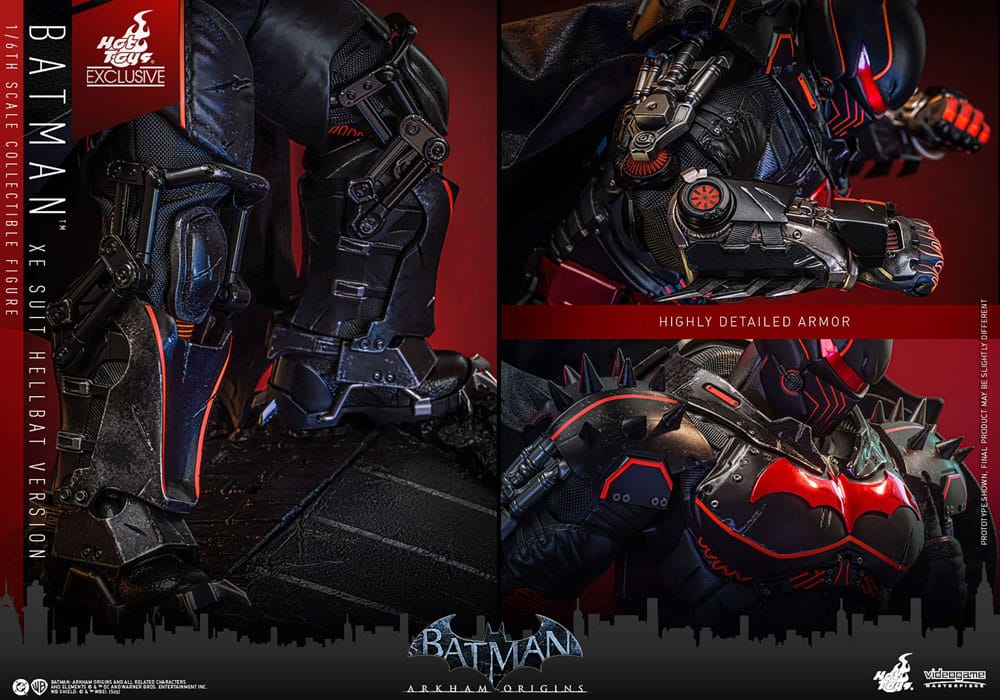 Batman Arkham Origins Videospel Mästare Action Figur 1/6 XE Dräkt Hellbat Version Hot Toys Exklusiv 33 cm Hot Toys