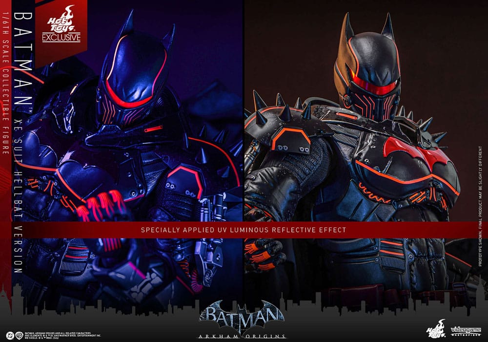 Batman Arkham Origins Videospel Mästare Action Figur 1/6 XE Dräkt Hellbat Version Hot Toys Exklusiv 33 cm Hot Toys