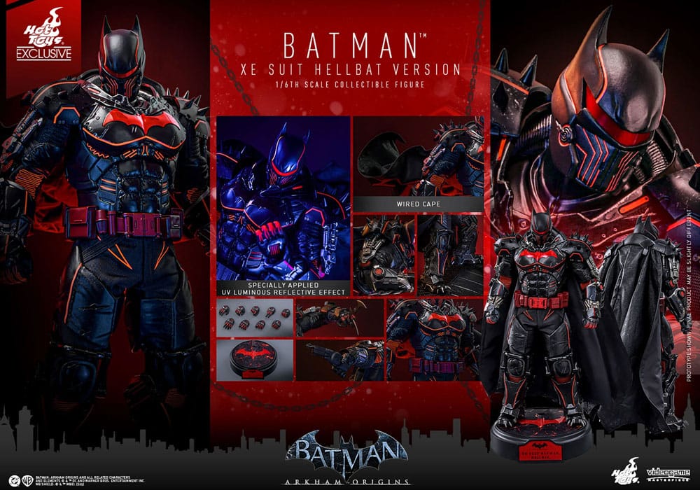 Batman Arkham Origins Videospel Mästare Action Figur 1/6 XE Dräkt Hellbat Version Hot Toys Exklusiv 33 cm Hot Toys