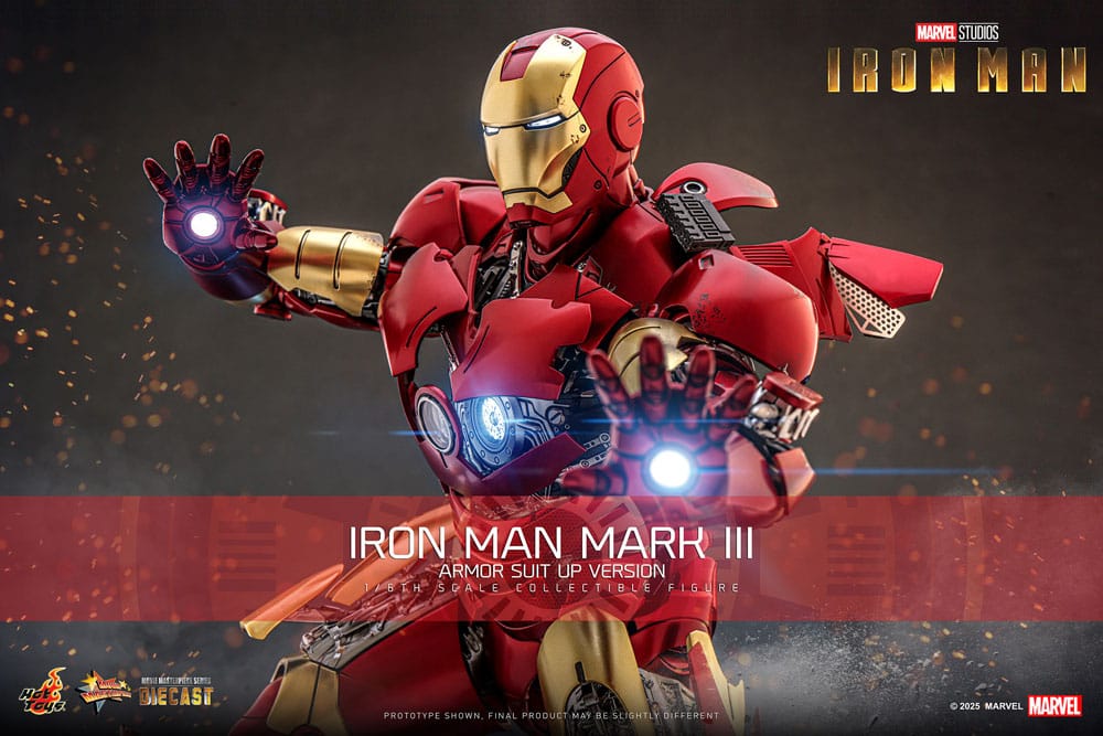 Iron Man Movie Masterpiece Diecast Action Figur 1/6 Iron Man Mark III (Armor Suit Up Version) 32 cm Hot Toys