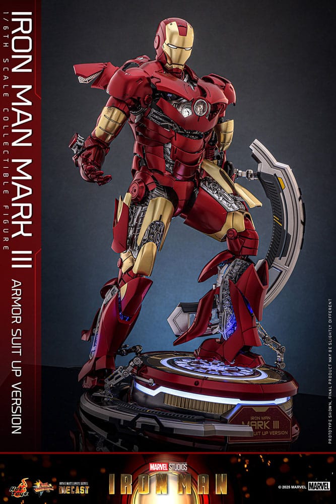 Iron Man Movie Masterpiece Diecast Action Figur 1/6 Iron Man Mark III (Armor Suit Up Version) 32 cm Hot Toys