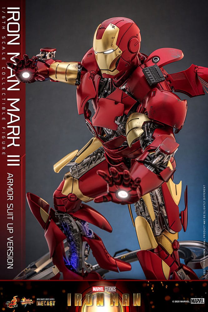 Iron Man Movie Masterpiece Diecast Action Figur 1/6 Iron Man Mark III (Armor Suit Up Version) 32 cm Hot Toys
