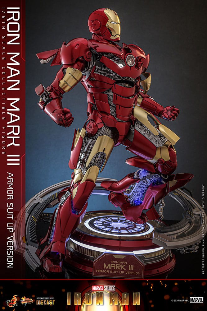 Iron Man Movie Masterpiece Diecast Action Figur 1/6 Iron Man Mark III (Armor Suit Up Version) 32 cm Hot Toys