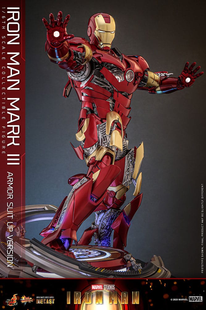 Iron Man Movie Masterpiece Diecast Action Figur 1/6 Iron Man Mark III (Armor Suit Up Version) 32 cm Hot Toys