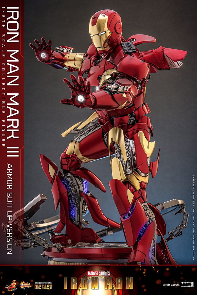 Iron Man Movie Masterpiece Diecast Action Figur 1/6 Iron Man Mark III (Armor Suit Up Version) 32 cm Hot Toys