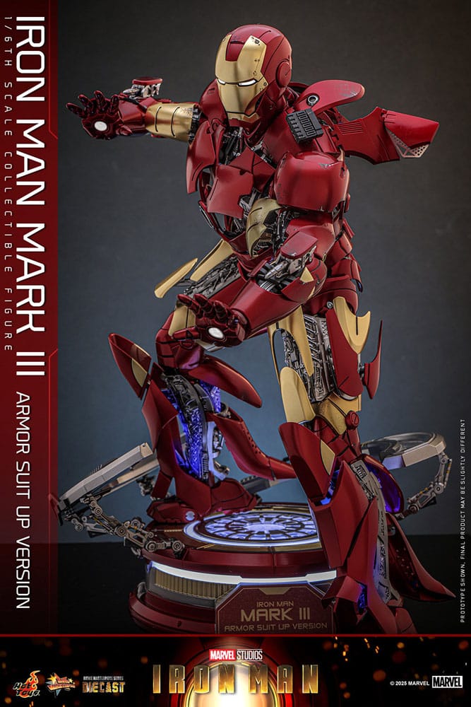 Iron Man Movie Masterpiece Diecast Action Figur 1/6 Iron Man Mark III (Armor Suit Up Version) 32 cm Hot Toys