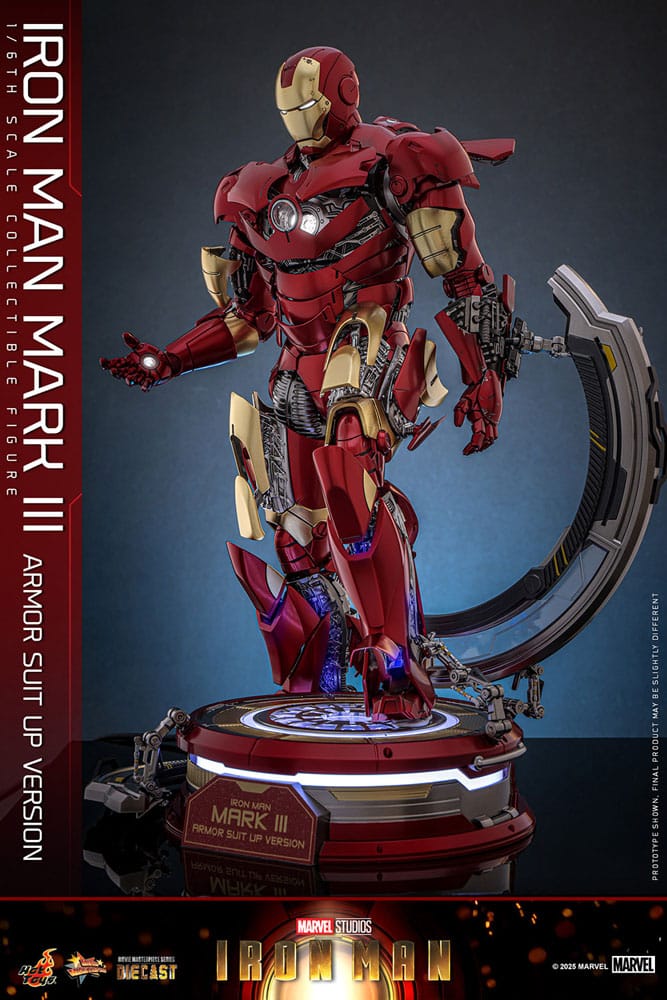 Iron Man Movie Masterpiece Diecast Action Figur 1/6 Iron Man Mark III (Armor Suit Up Version) 32 cm Hot Toys