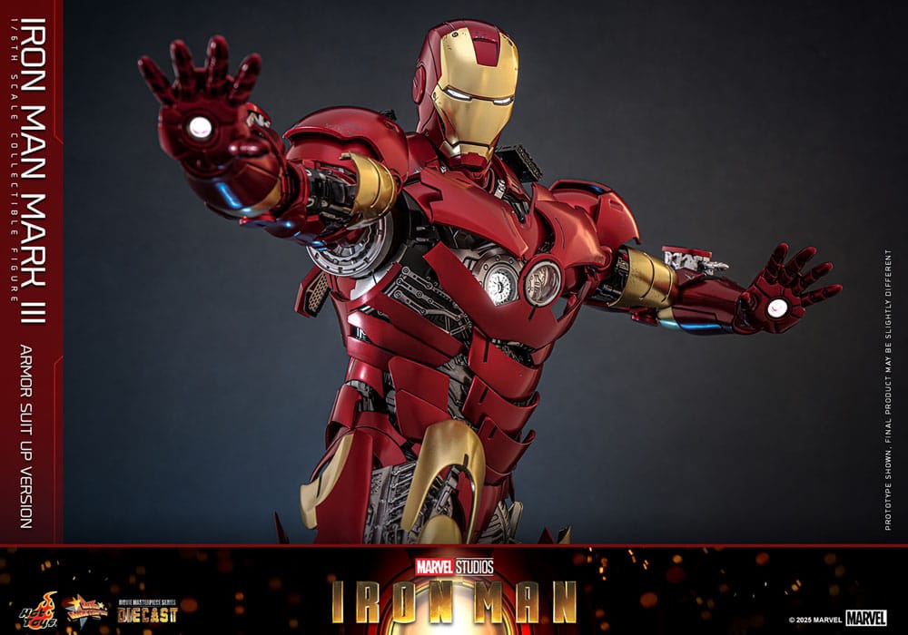 Iron Man Movie Masterpiece Diecast Action Figur 1/6 Iron Man Mark III (Armor Suit Up Version) 32 cm Hot Toys