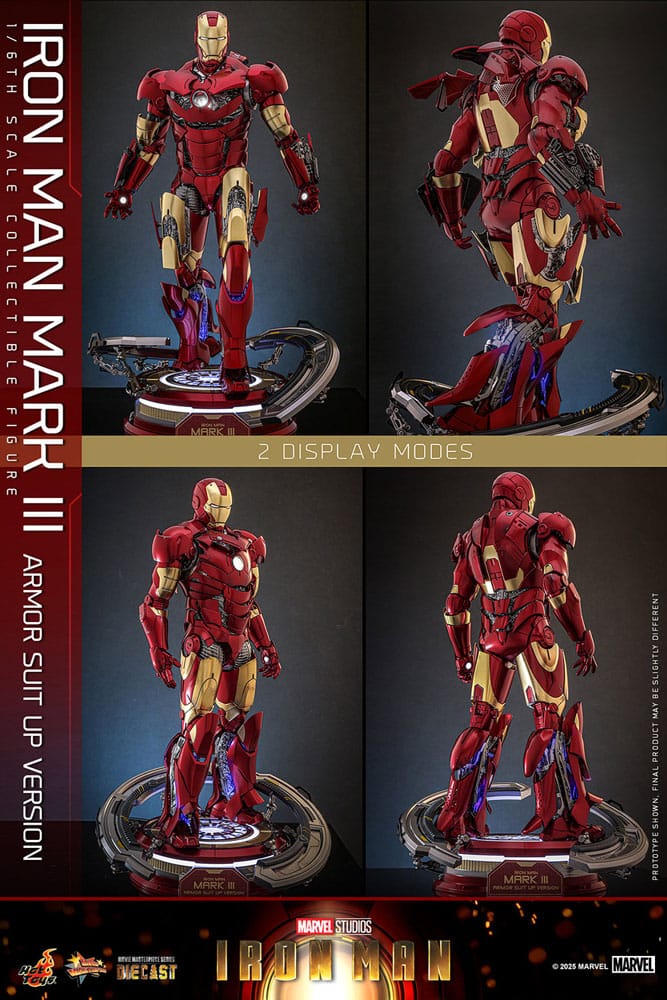 Iron Man Movie Masterpiece Diecast Action Figur 1/6 Iron Man Mark III (Armor Suit Up Version) 32 cm Hot Toys