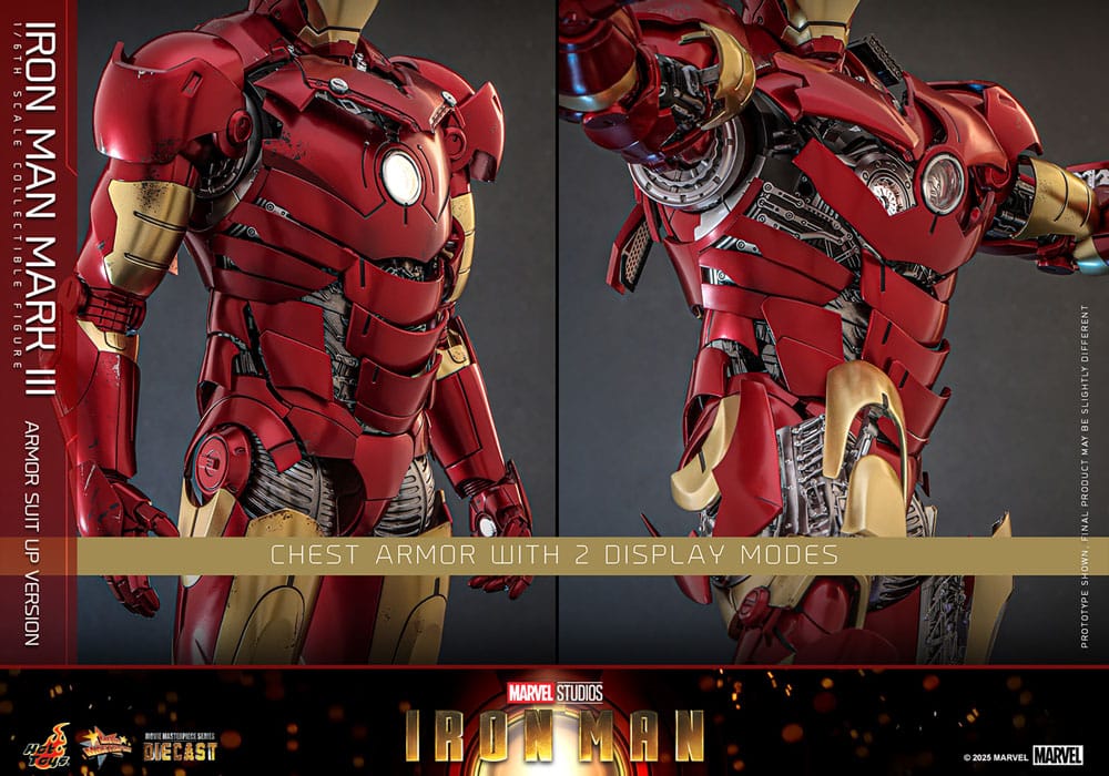 Iron Man Movie Masterpiece Diecast Action Figur 1/6 Iron Man Mark III (Armor Suit Up Version) 32 cm Hot Toys