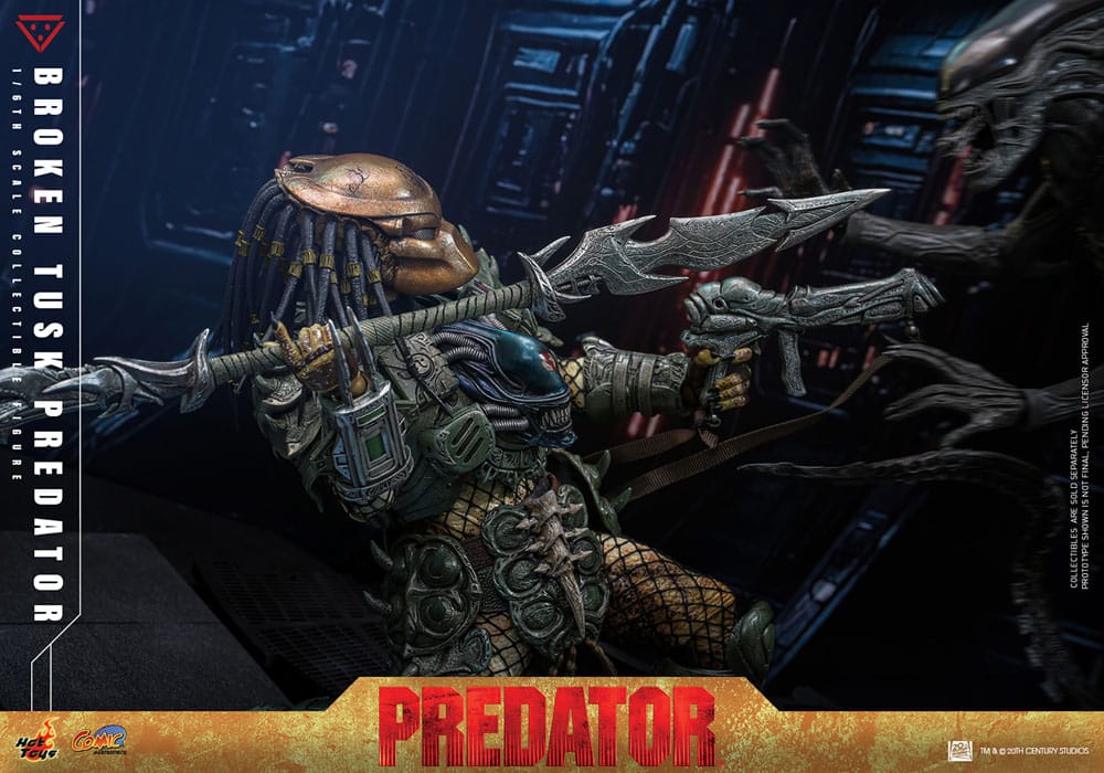 Alien vs. Predator Comic Masterpiece Action Figur 1/6 Broken Tusk Predator 35 cm Hot Toys