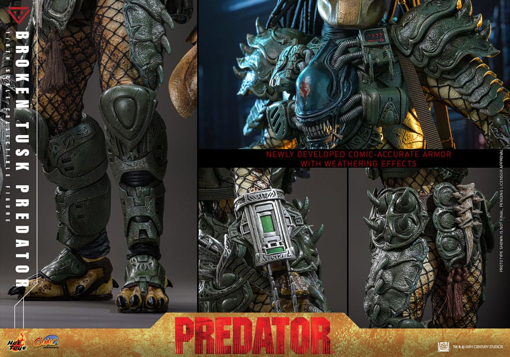 Alien vs. Predator Comic Masterpiece Action Figur 1/6 Broken Tusk Predator 35 cm Hot Toys