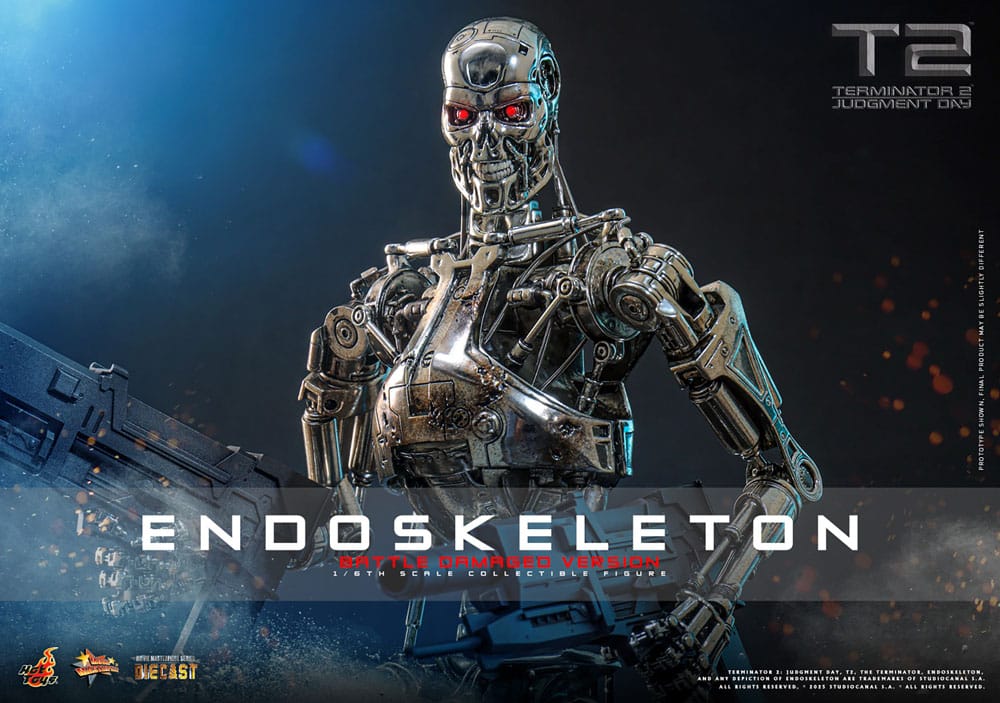 Terminator 2: Judgment Day Movie Masterpiece Die-cast Action Figur 1/6 Endoskeleton (Battle Damaged Version) 31 cm Hot Toys