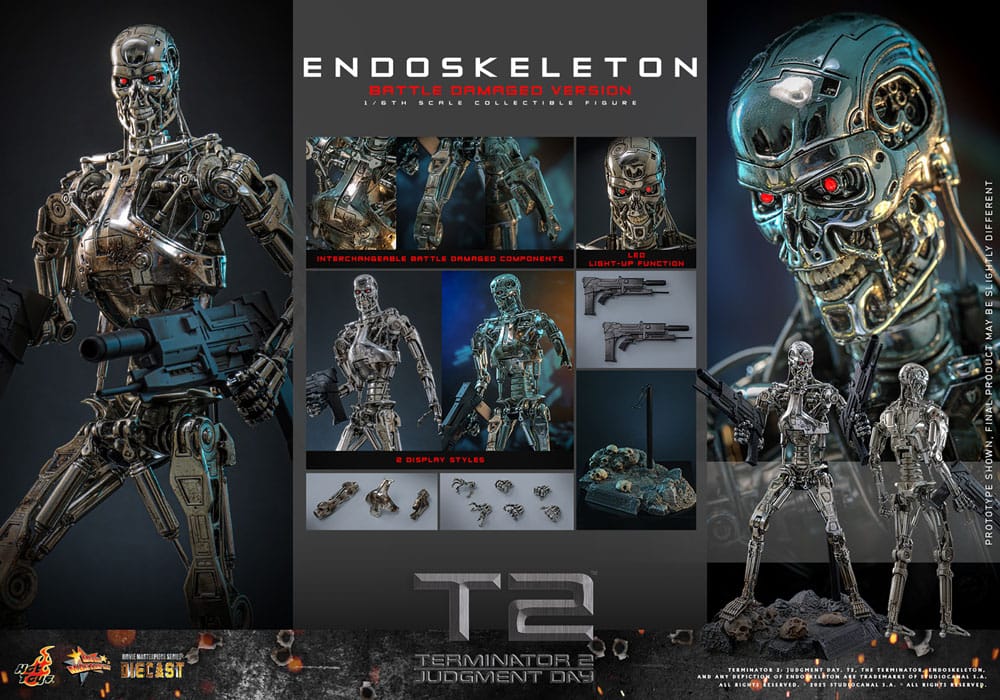Terminator 2: Judgment Day Movie Masterpiece Die-cast Action Figur 1/6 Endoskeleton (Battle Damaged Version) 31 cm Hot Toys