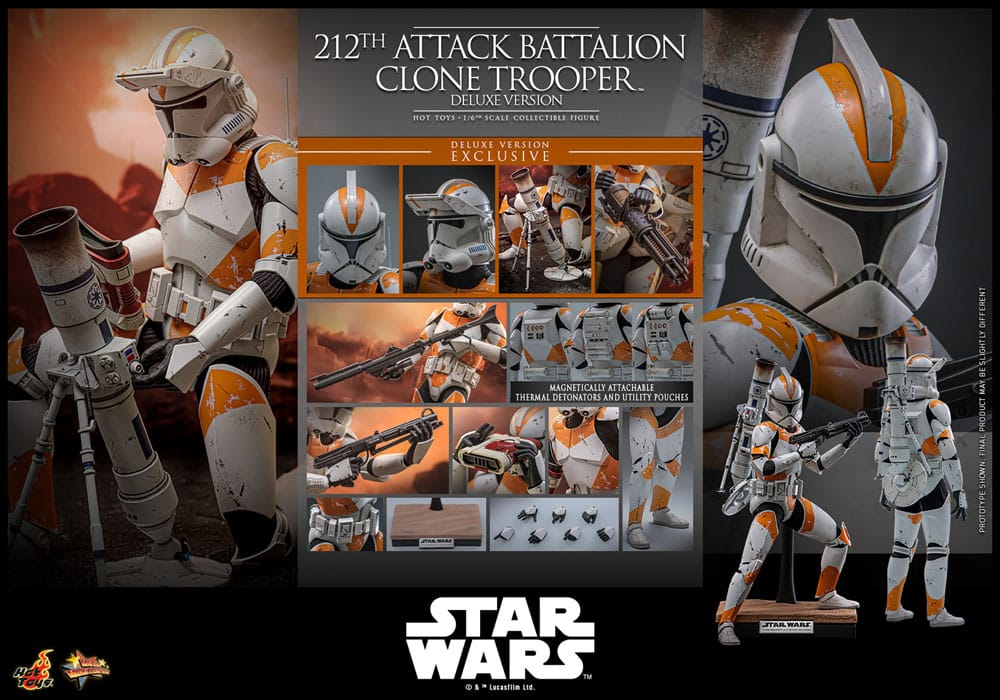 Star Wars: The Clone Wars Action Figur 1/6 212th Attack Battalion Clone Trooper Deluxe Version 30 cm Hot Toys