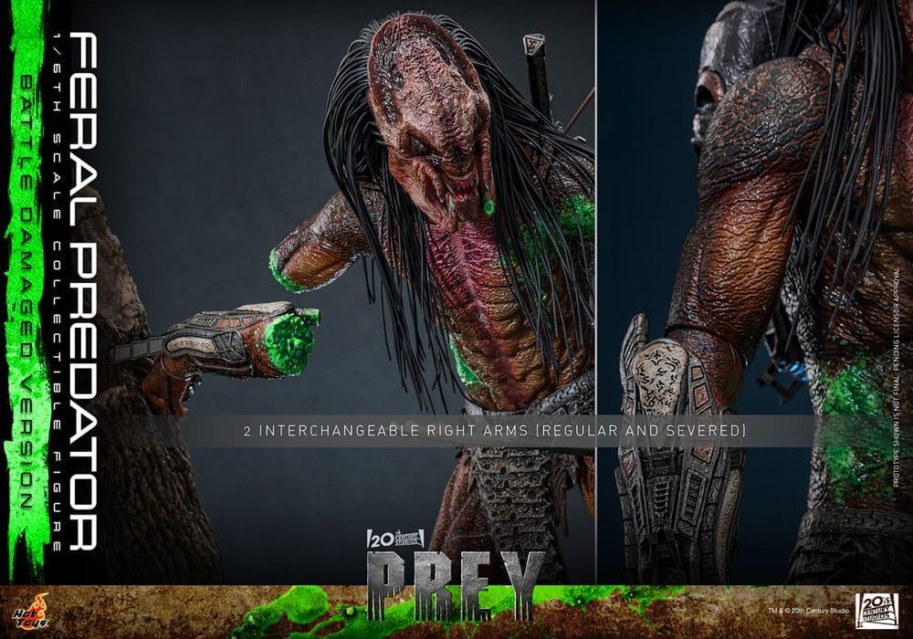 Prey Action Figur 1/6 Feral Predator (Battle Damaged Version) 37 cm Hot Toys