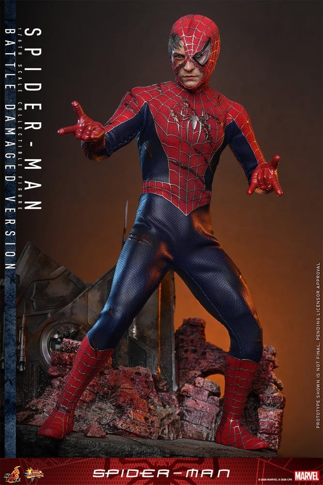 Spider-Man Filmmästerverk Actionfigur 1/6 Spider-Man (Skadad Version) 30 cm Hot Toys