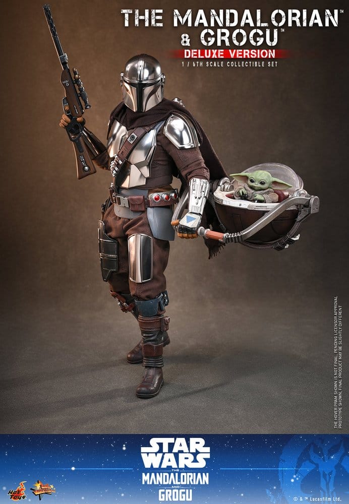 Star Wars: The Mandalorian & Grogu Film Mästerverk Actionfigur 1/6 The Mandalorian och Grogu (Deluxe Version) 31 cm