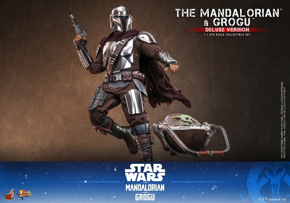 Star Wars: The Mandalorian & Grogu Film Mästerverk Actionfigur 1/6 The Mandalorian och Grogu (Deluxe Version) 31 cm