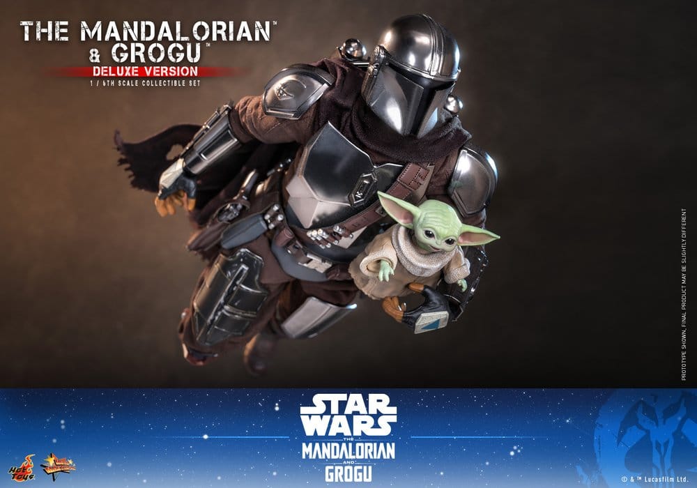 Star Wars: The Mandalorian & Grogu Film Mästerverk Actionfigur 1/6 The Mandalorian och Grogu (Deluxe Version) 31 cm