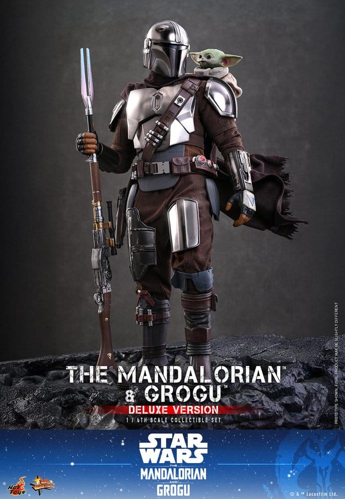 Star Wars: The Mandalorian & Grogu Film Mästerverk Actionfigur 1/6 The Mandalorian och Grogu (Deluxe Version) 31 cm