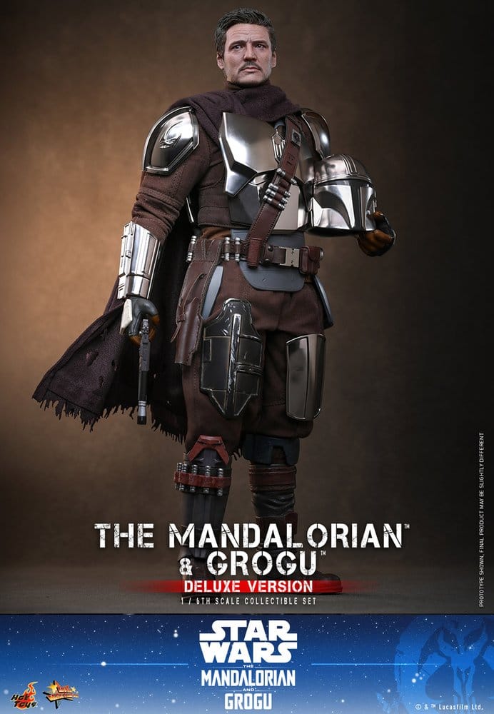Star Wars: The Mandalorian & Grogu Film Mästerverk Actionfigur 1/6 The Mandalorian och Grogu (Deluxe Version) 31 cm