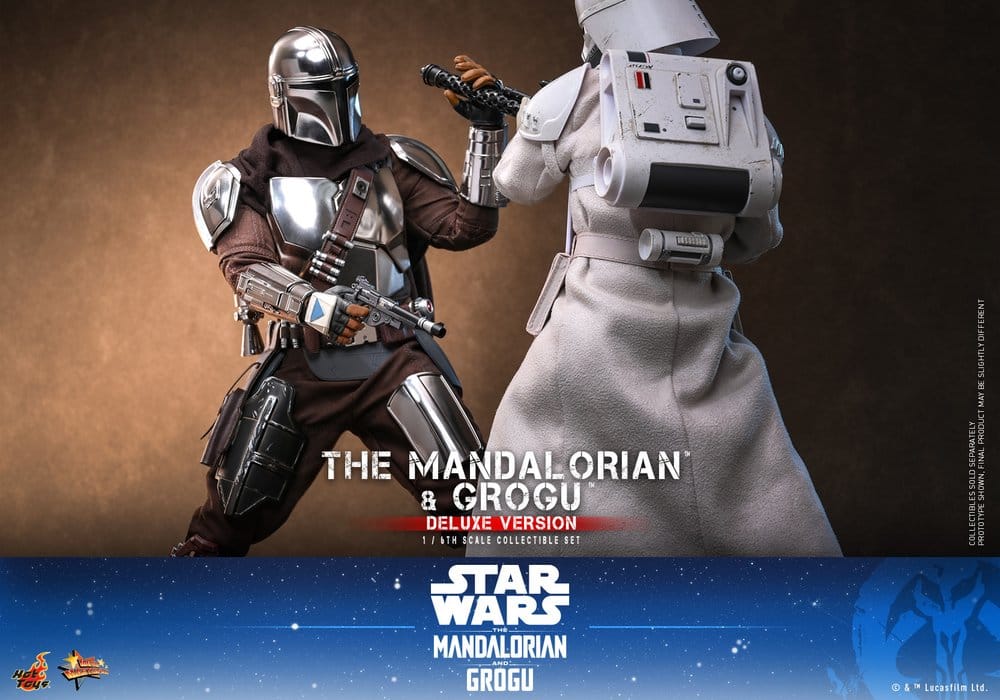 Star Wars: The Mandalorian & Grogu Film Mästerverk Actionfigur 1/6 The Mandalorian och Grogu (Deluxe Version) 31 cm