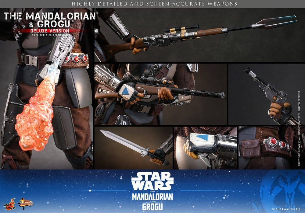 Star Wars: The Mandalorian & Grogu Film Mästerverk Actionfigur 1/6 The Mandalorian och Grogu (Deluxe Version) 31 cm
