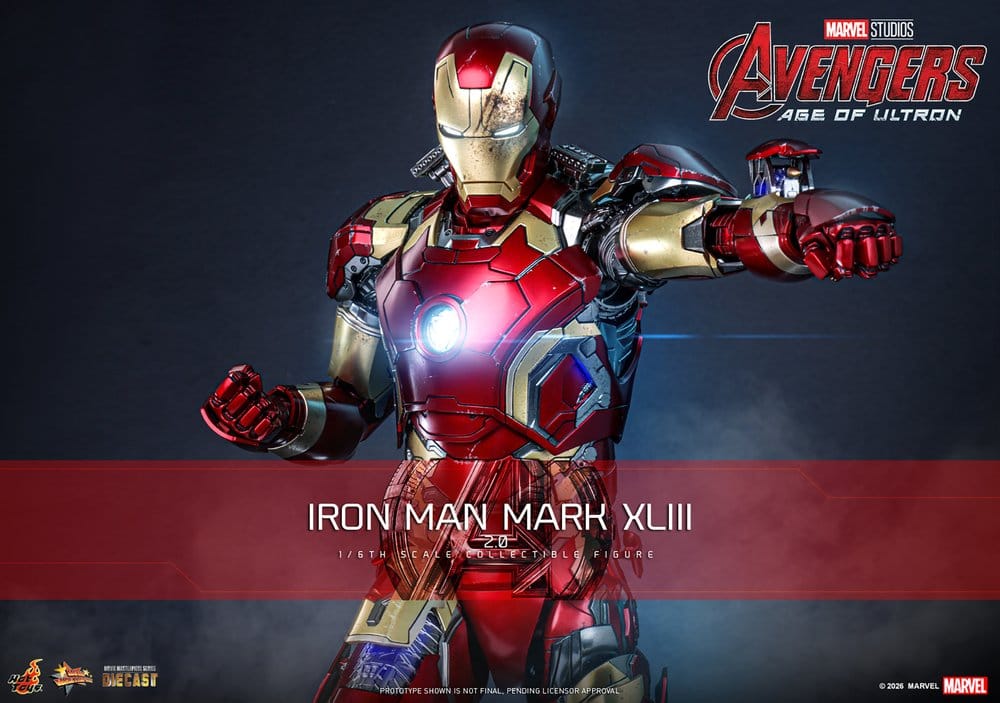 Avengers: Age of Ultron Movie Masterpiece Diecast Action Figur 1/6 Iron Man Mark XLIII (2.0) 32 cm